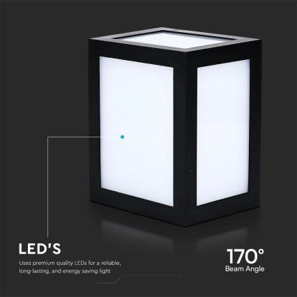 Applique murale d'extérieur LED/12W/230V 3000K IP65 noire