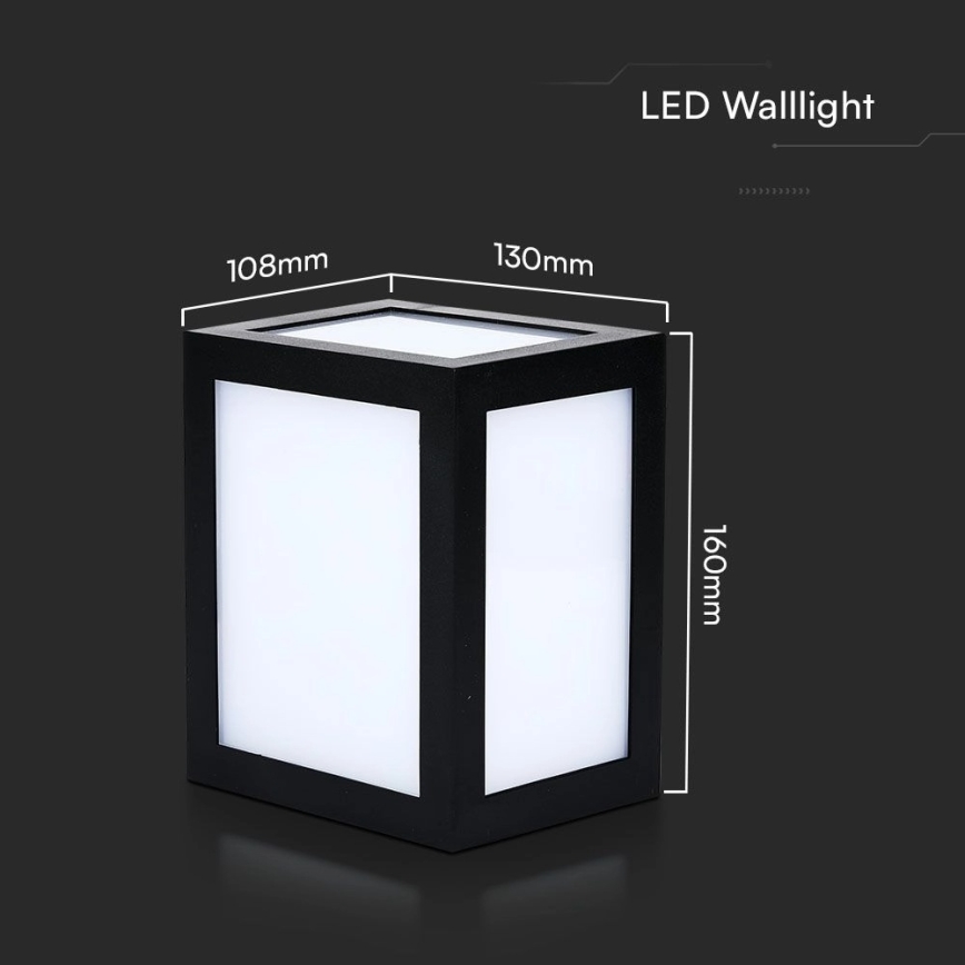 Applique murale d'extérieur LED/12W/230V 3000K IP65 noire