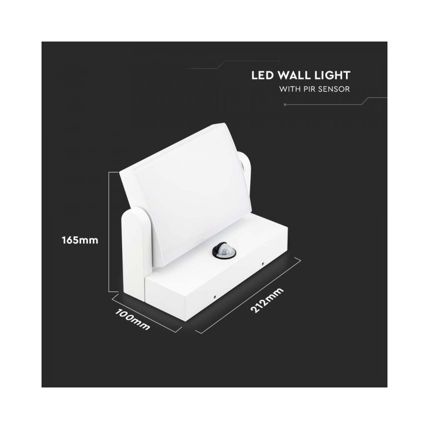 Applique murale d'extérieur LED avec détecteur 17W/230V 4000K IP65 blanc