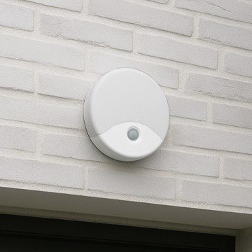 Applique murale d'extérieur LED avec détecteur de mouvement, 18 W/230 V, IP44, blanche