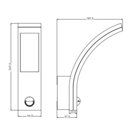 Applique murale d'extérieur LED avec détecteur LED/10W/230V IP54