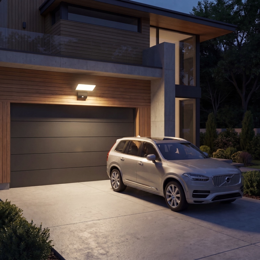 Applique murale d'extérieur avec détecteur de mouvement LED/18W/230V IP44 noire