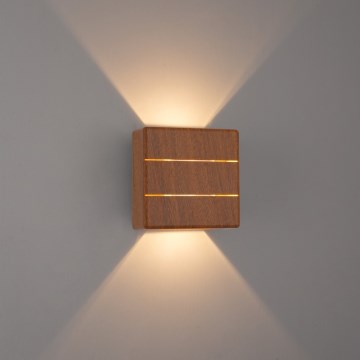 Applique murale d'extérieur LED LUXLINE 6W/230V 3000K IP54 noyer