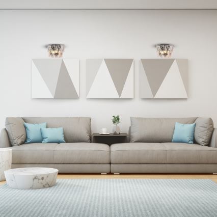 Applique murale en cristal CHELSEA 2xE14/40W/230V chrome brillant