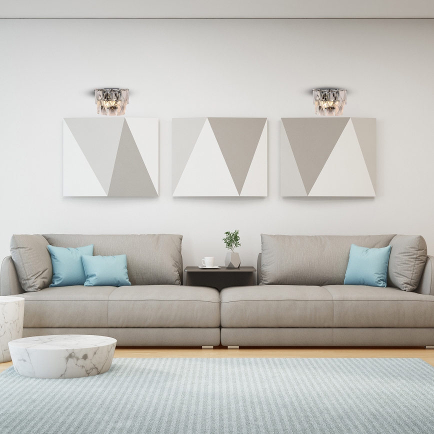 Applique murale en cristal CHELSEA 2xE14/40W/230V chrome brillant