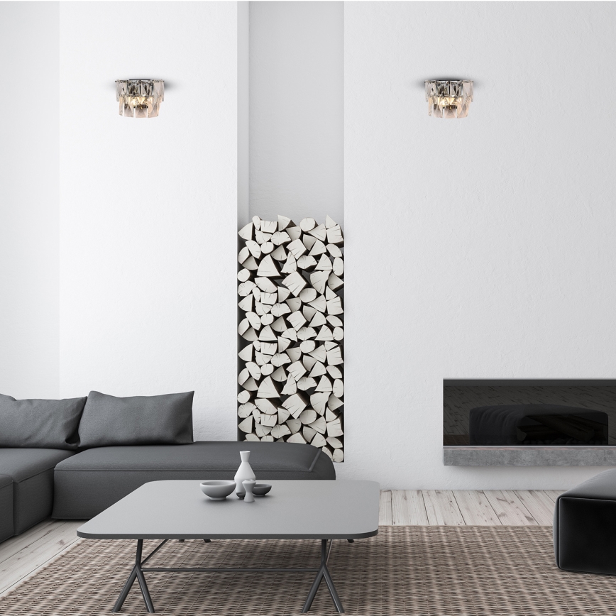 Applique murale en cristal CHELSEA 2xE14/40W/230V chrome brillant