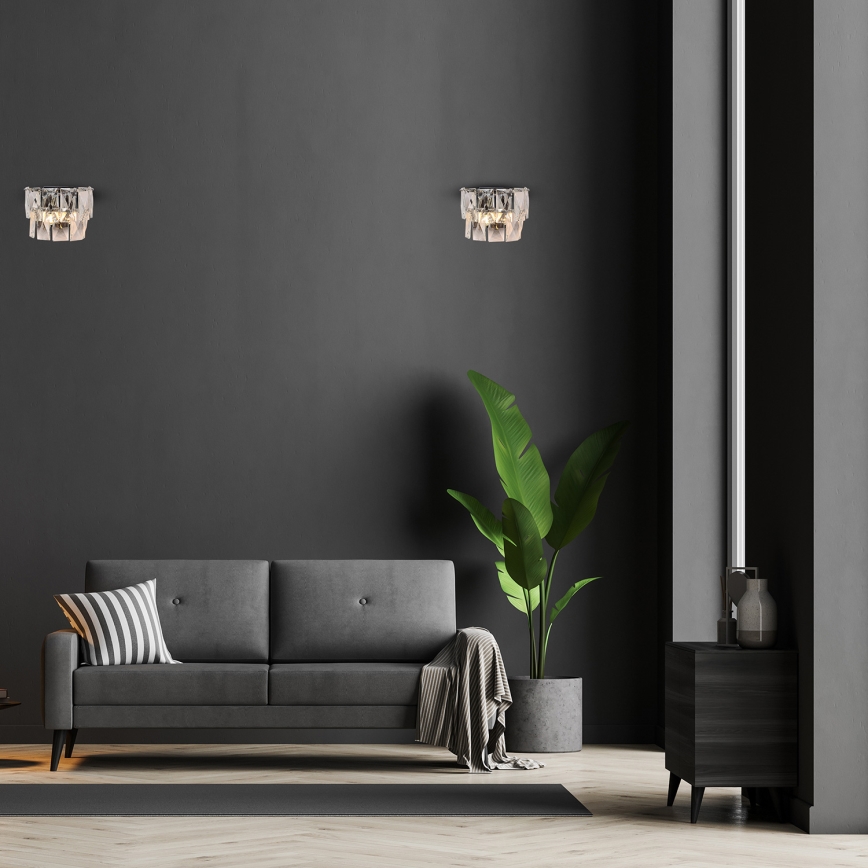 Applique murale en cristal CHELSEA 2xE14/40W/230V chrome brillant