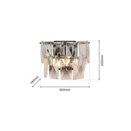Applique murale en cristal CHELSEA 2xE14/40W/230V chrome brillant
