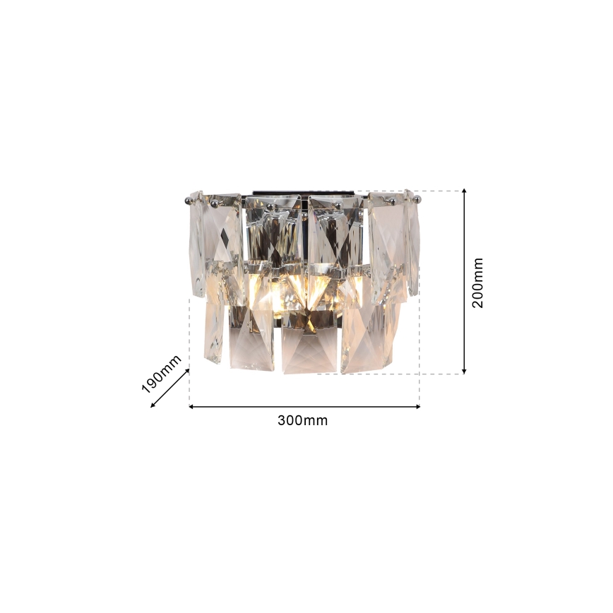 Applique murale en cristal CHELSEA 2xE14/40W/230V chrome brillant