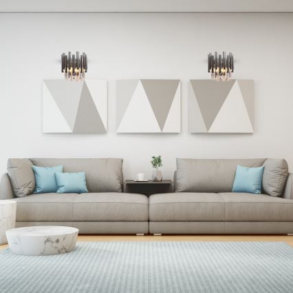 Applique murale en cristal MADISON 2xE14/40W/230V chrome brillant