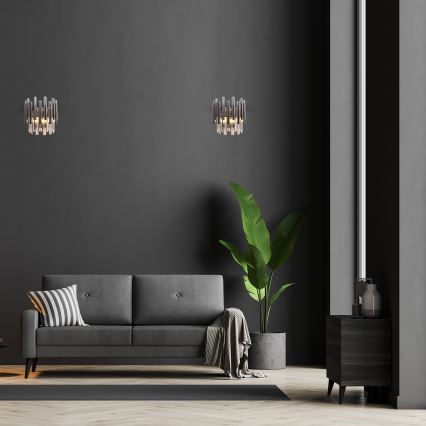 Applique murale en cristal MADISON 2xE14/40W/230V chrome brillant