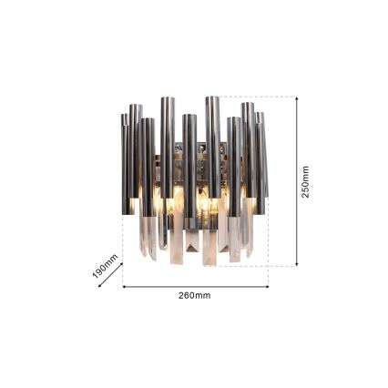 Applique murale en cristal MADISON 2xE14/40W/230V chrome brillant