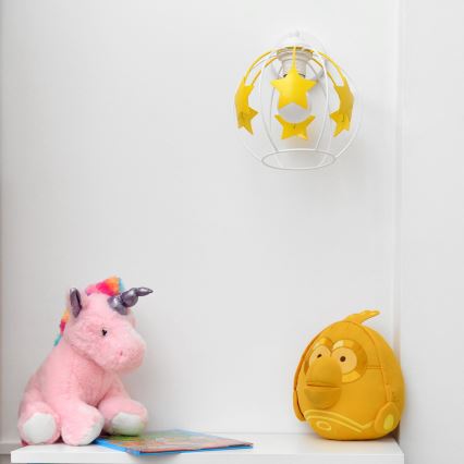 Applique murale enfant STARS 1xE27/15W/230V jaune/blanc