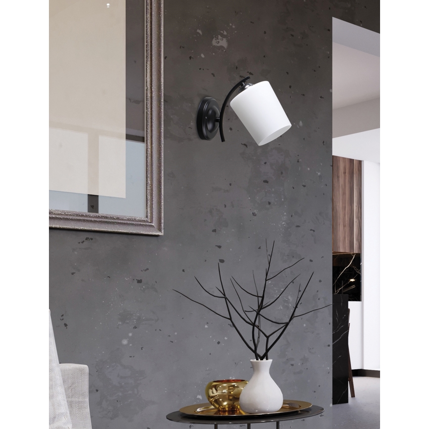 Applique murale ESNYR 1xE27/40W/230V noir/blanc