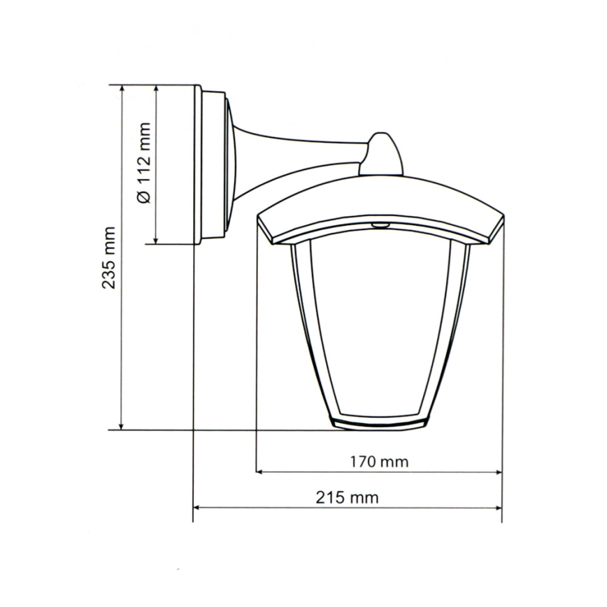 Applique murale extérieur LED LUNA 1xE27/60W/230V IP44
