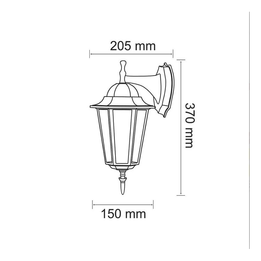 Applique murale extérieure 1xE27/20W/230V IP43 noir