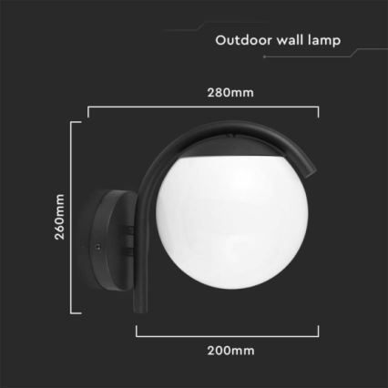 Applique murale extérieure 1xE27/60W/230V IP44 noir