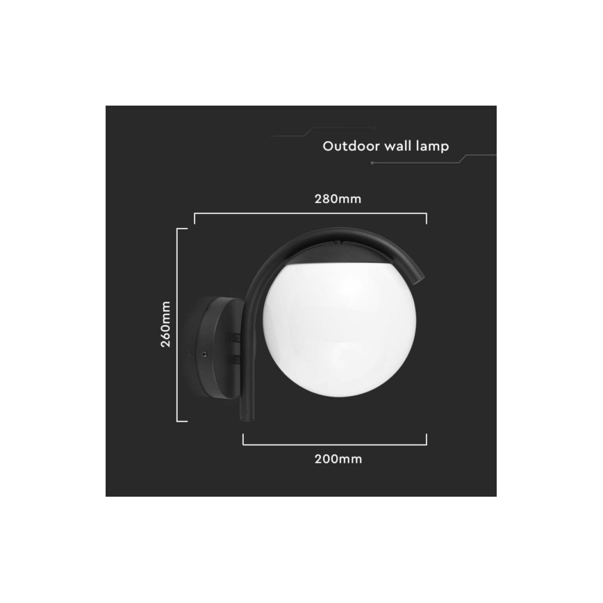 Applique murale extérieure 1xE27/60W/230V IP44 noir