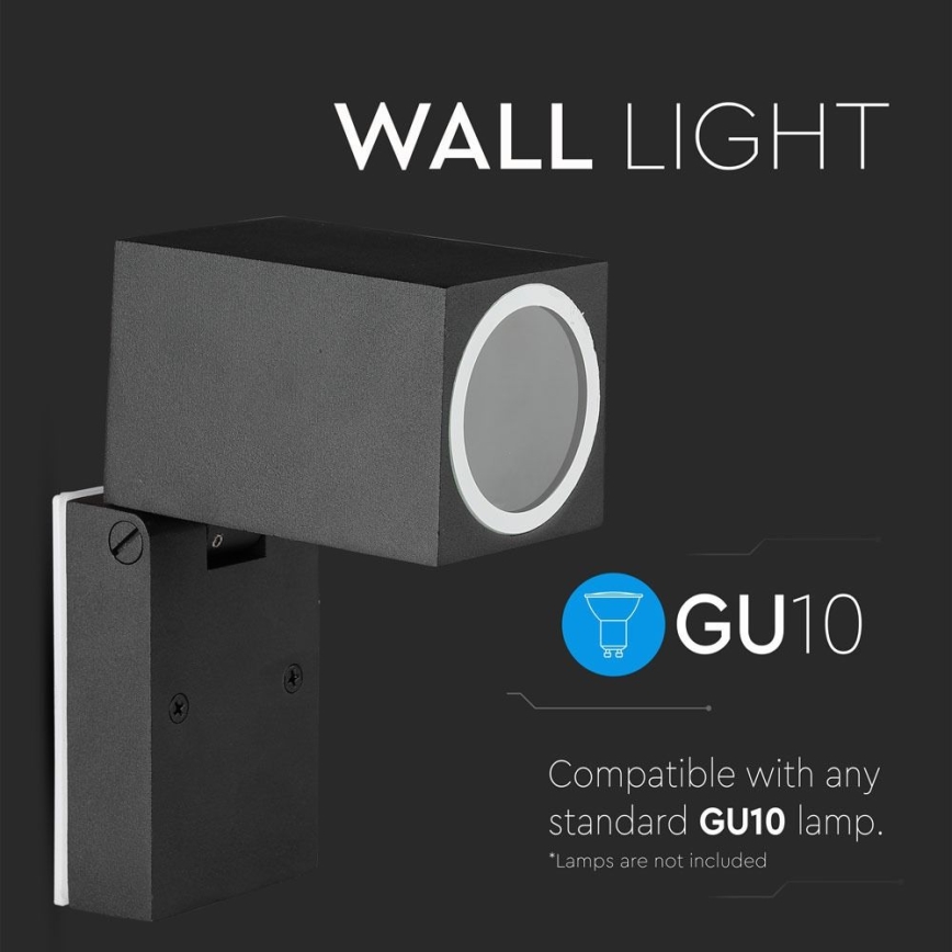 Applique murale extérieure 1xGU10/35W/230V IP44 noir