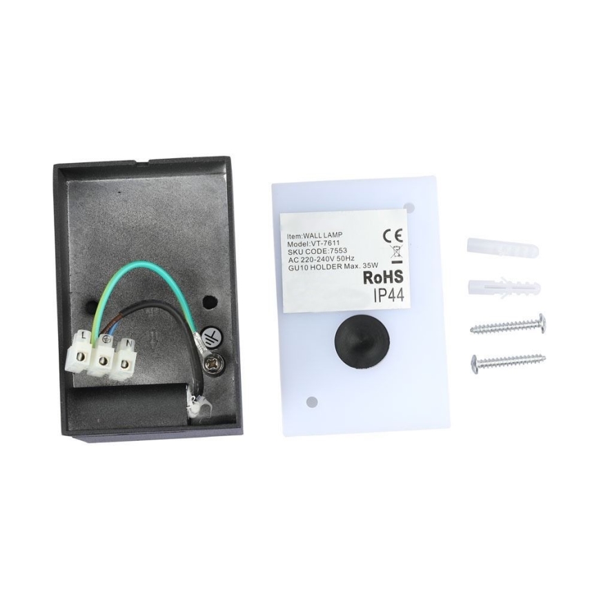 Applique murale extérieure 1xGU10/35W/230V IP44 noir