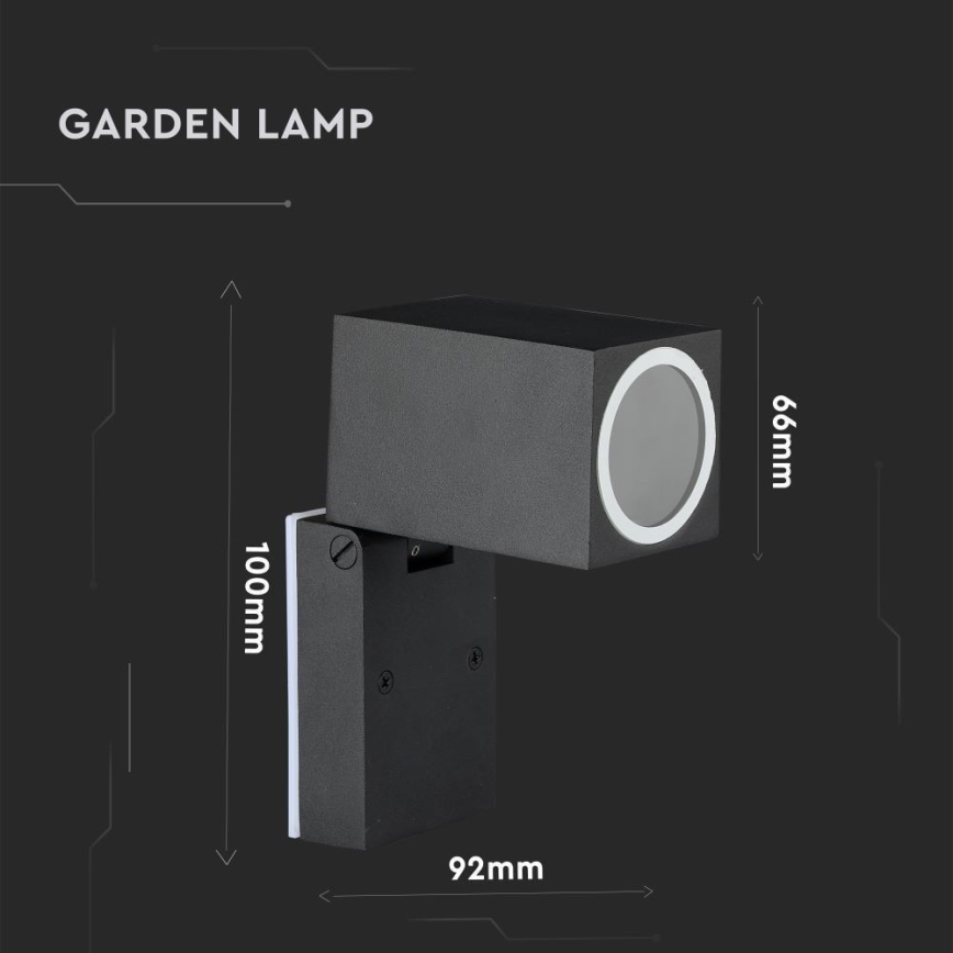 Applique murale extérieure 1xGU10/35W/230V IP44 noir