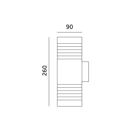 Applique murale extérieure 2xGU10/35W/230V IP54 arrondi noir