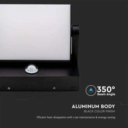 Applique murale extérieure avec détecteur LED/17W/230V 3000K IP65 noir