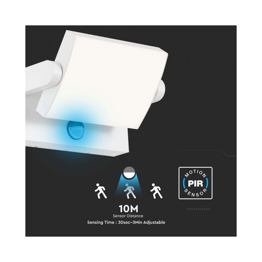 Applique murale extérieure avec détecteur LED/17W/230V 4000K IP65 blanc