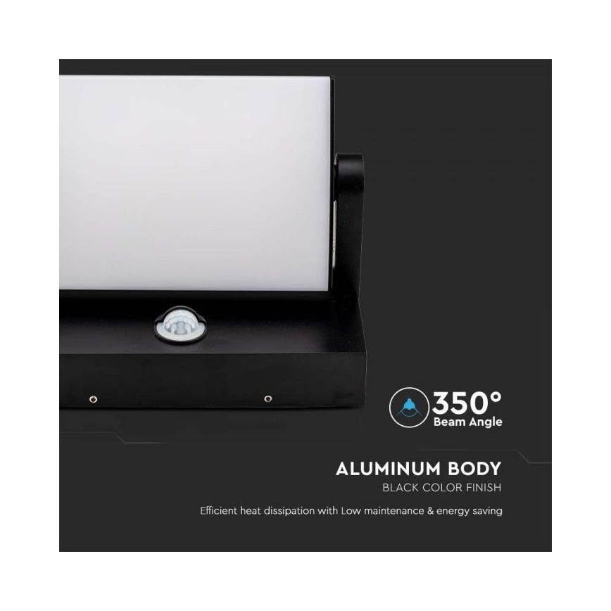 Applique murale extérieure avec détecteur LED/17W/230V 4000K IP65 noir