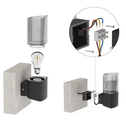 Applique murale extérieure LANA 1xE27/25W/230V IP54