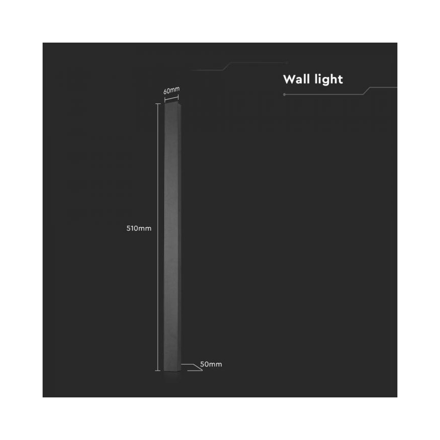 Applique murale extérieure LED/10W/230V 3000K IP65 51 cm noire