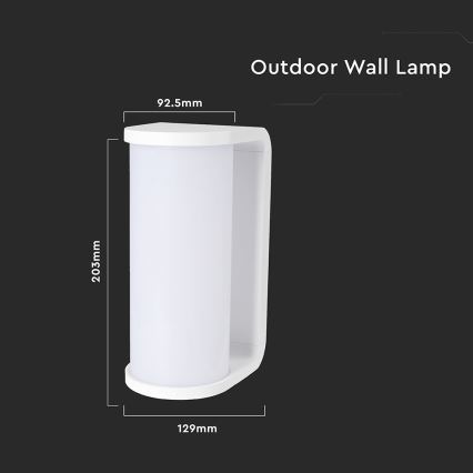 Applique murale extérieure LED/12W/230V 3000/4200/6500K IP65 blanc