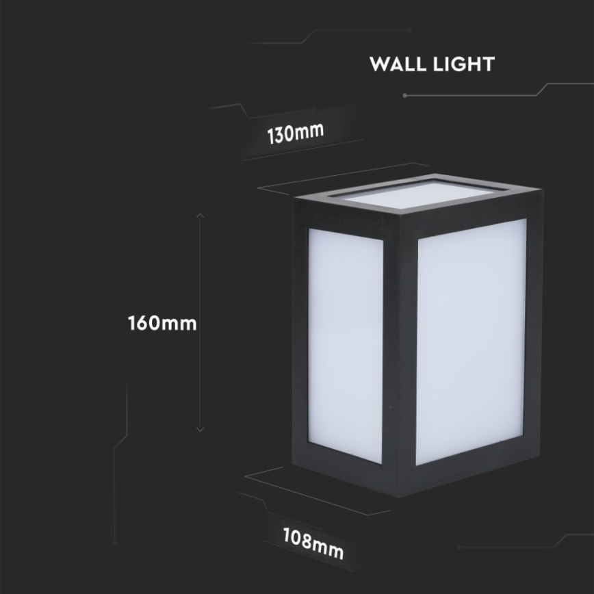 Applique murale extérieure LED/12W/230V 4000K IP65 noire