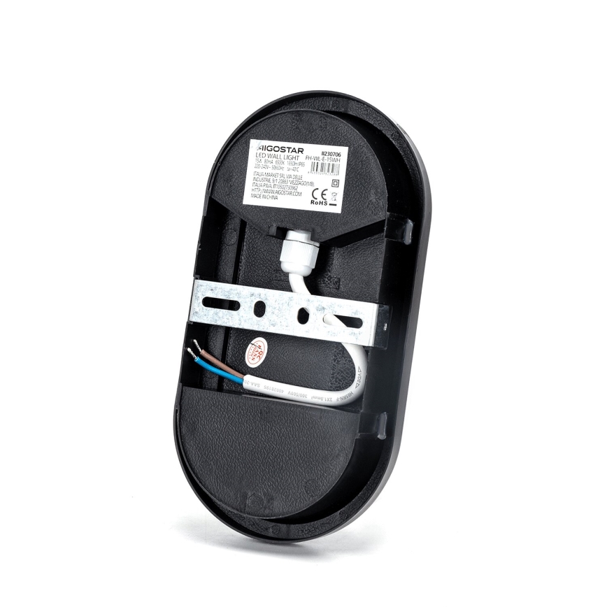 Applique murale extérieure LED/15W/230V 6500K noir IP65