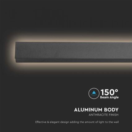 Applique murale extérieure LED/23W/230V 3000K IP65 141 cm anthracite