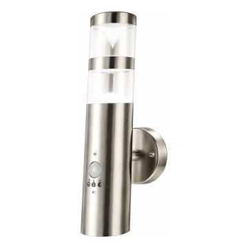 Applique murale extérieure LED avec capteur de mouvement 1xGU10/5W/230V IP44 chrome mat