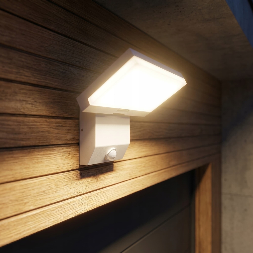 Applique murale extérieure LED avec détecteur de mouvement LED/18W/230V IP44 blanche