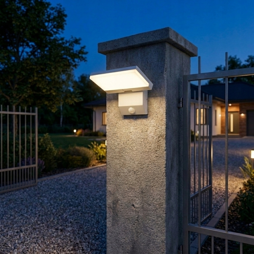 Applique murale extérieure LED avec détecteur de mouvement LED/18W/230V IP44 blanche