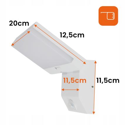 Applique murale extérieure LED avec détecteur de mouvement LED/18W/230V IP44 blanche