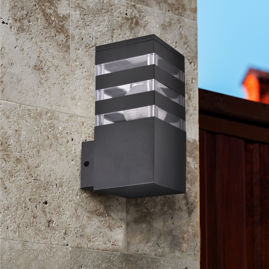 Applique murale extérieure LED RGBW dimmable TEKSAS 1xE27/9W/230V 2700-6500K Wi-Fi IP44 anthracite