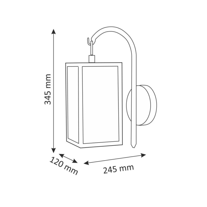 Applique murale extérieure MALMO 1xE27/15W/230V noir IP44