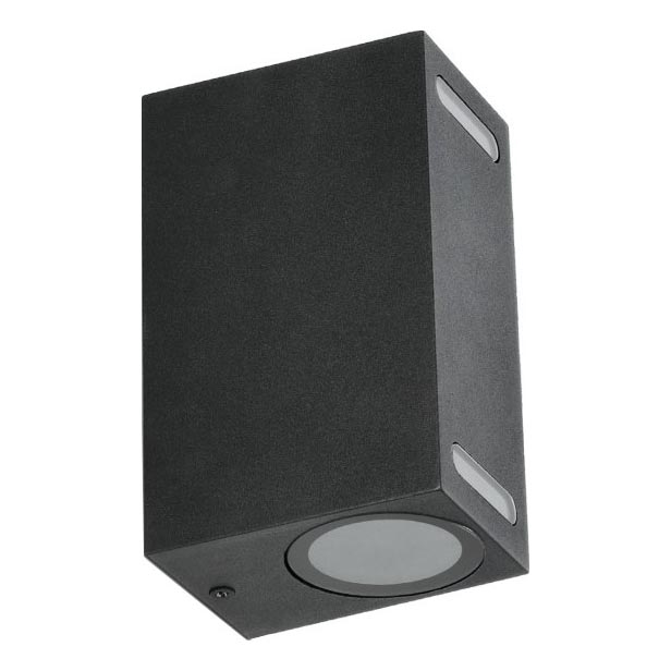 Applique murale extérieure QUERK 2xGU10/35W/230V IP54 15 cm noir