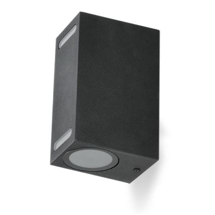 Applique murale extérieure QUERK 2xGU10/35W/230V IP54 15 cm noir