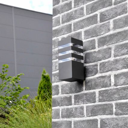 Applique murale extérieure TEKSAS 1xE27/12W/230V IP44 graphite