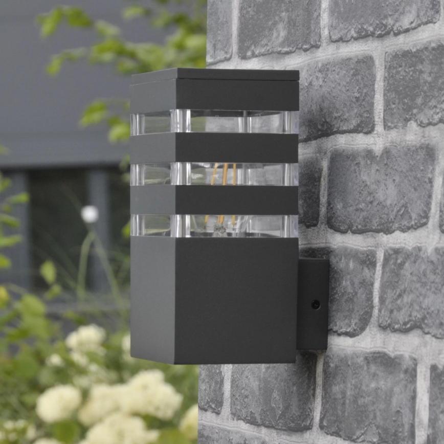 Applique murale extérieure TEKSAS 1xE27/12W/230V IP44 graphite