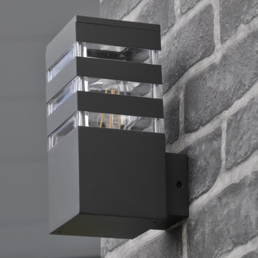 Applique murale extérieure TEKSAS 1xE27/12W/230V IP44 graphite
