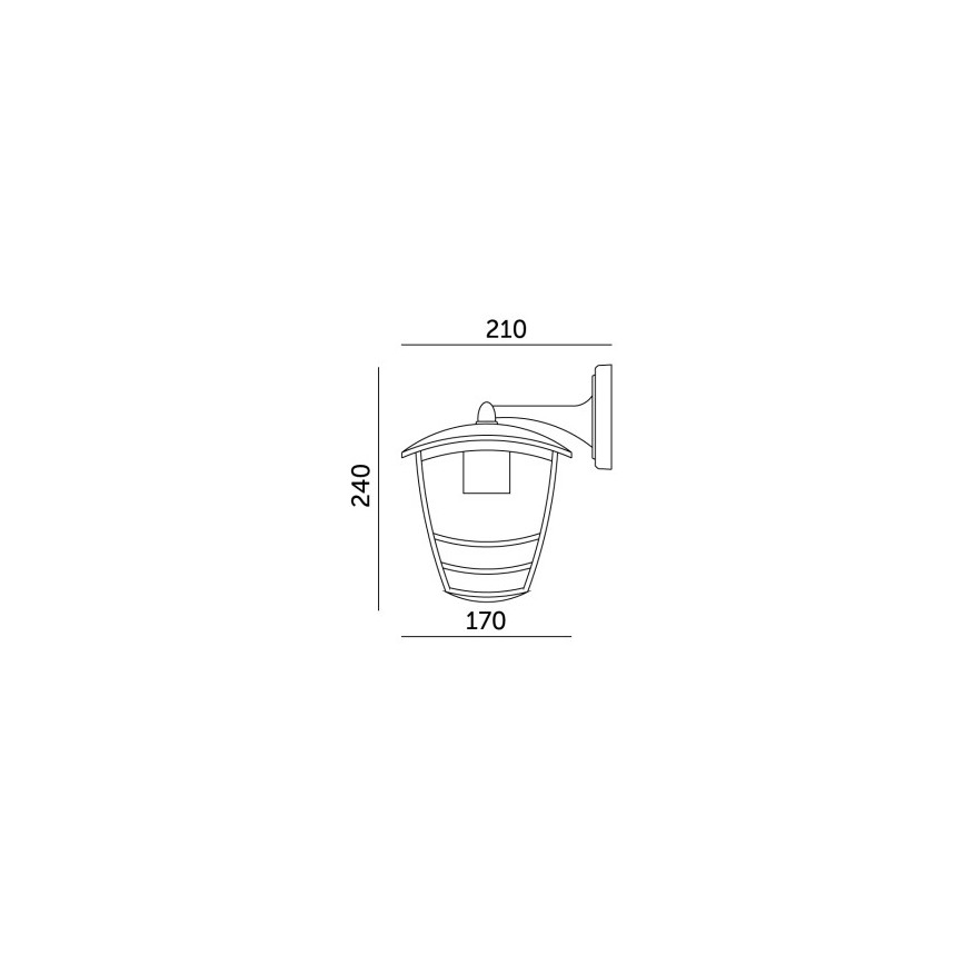 Applique murale extérieure TEVIO KD 1xE27/60W/230V IP54 noir