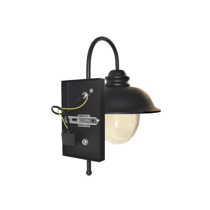 Applique murale extérieure ZUNA 1xE27/60W/230V IP44 noir