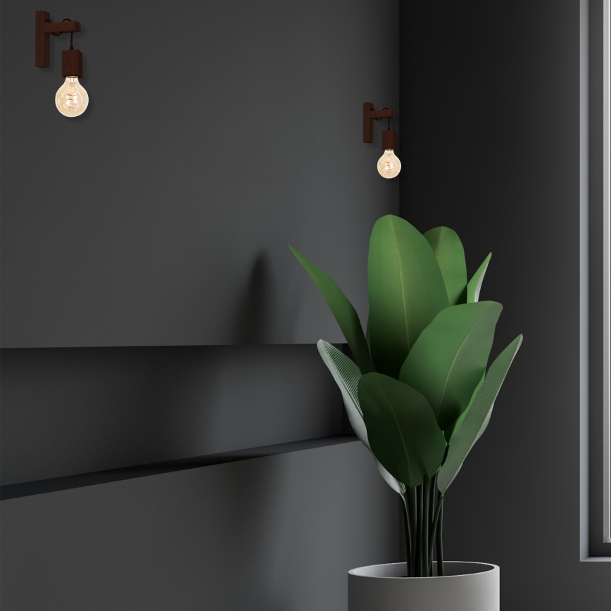 Applique murale JACK 1xE27/40W/230V bois marron