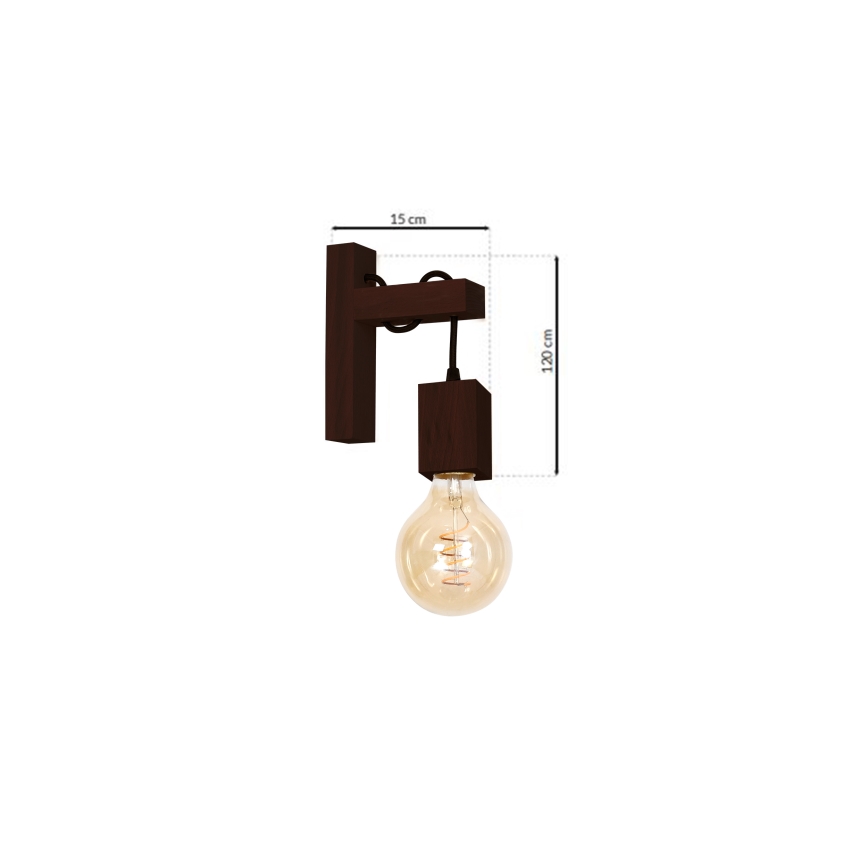 Applique murale JACK 1xE27/40W/230V bois marron